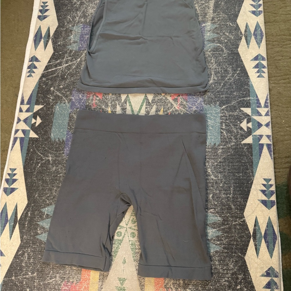 Free People Gray Sports Bra and Shorts Set